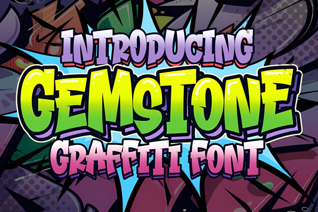 Gemstone Display Font - Premium Graffiti Fonts 2026