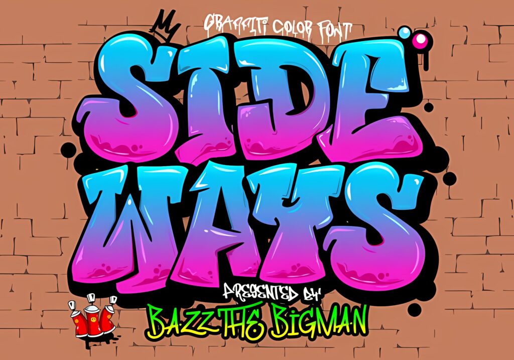 Sideways Display Color Font - Premium Graffiti Fonts 2026