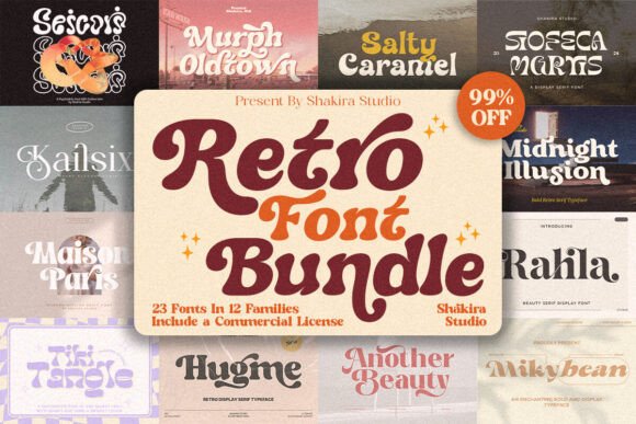 Modern Retro Serif Font Bundle