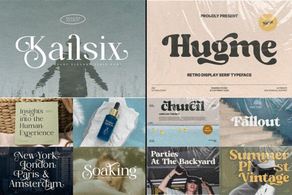 Modern Retro Serif Font Bundle