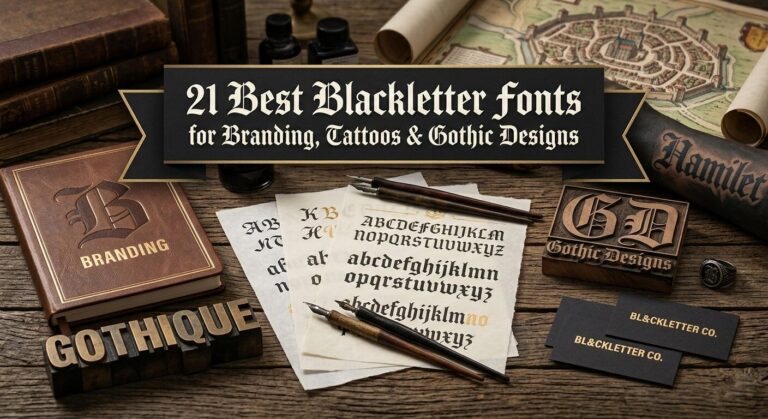 21 Best Blackletter Fonts for Branding, Tattoos & Gothic Designs