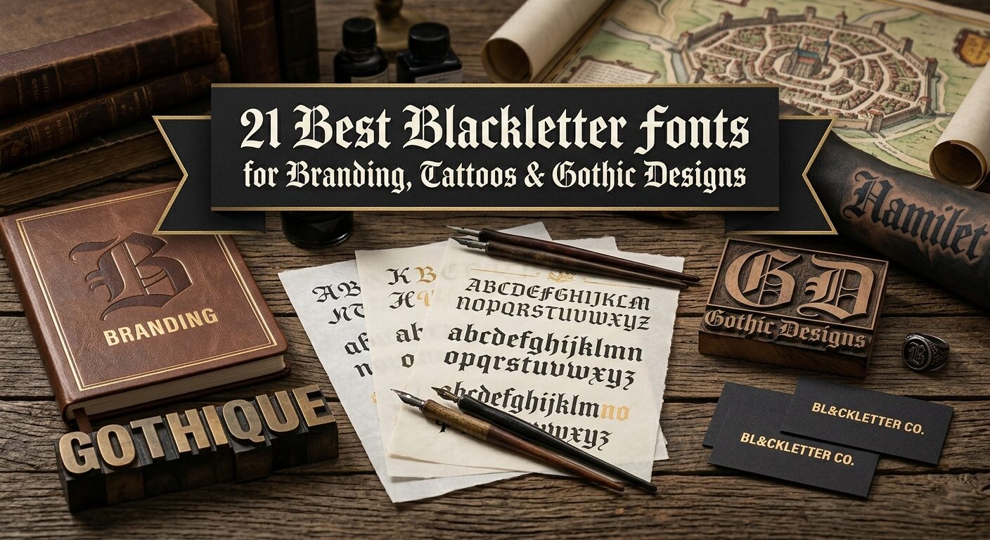 21 Best Blackletter Fonts for Branding, Tattoos & Gothic Designs