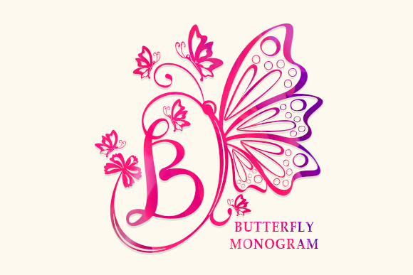 Butterfly Monogram Decorative Font