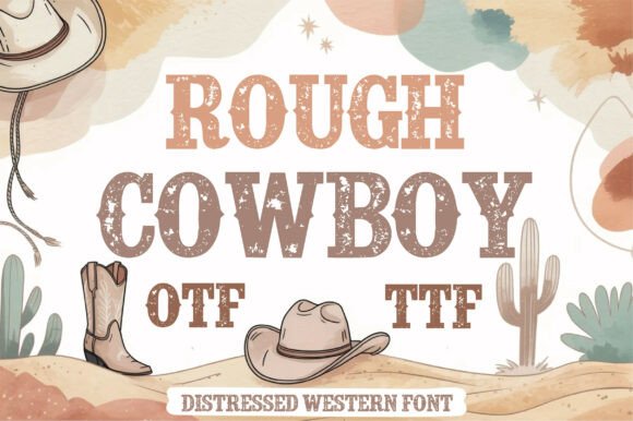 Rough Cowboy Slab Serif Font