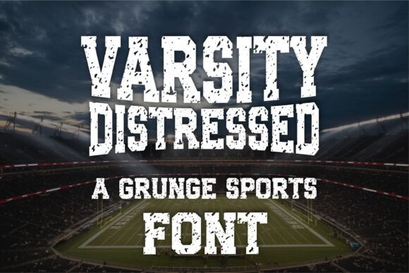 Varsity Distressed Slab Serif Font