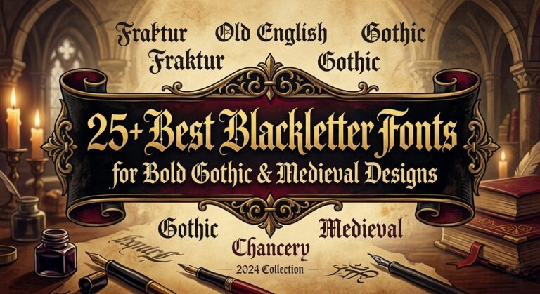 25+ Best Blackletter Fonts for Bold Gothic & Medieval Designs