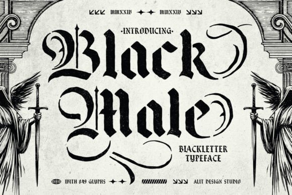 Black Male  Blackletter Font
