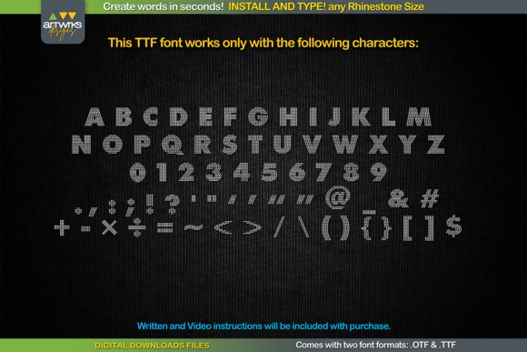 RS04 Modern DIY RHINESTONE TTF Template Font