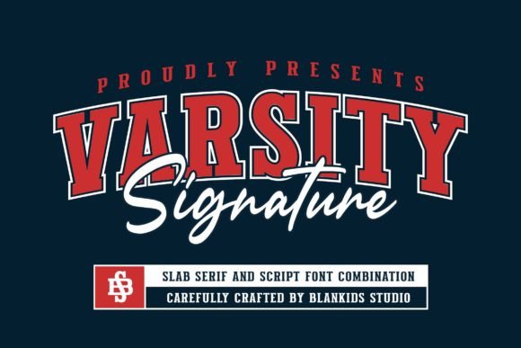 Varsity Signature Display Font