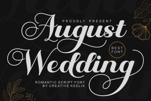 August Wedding Script Font-Romantic August Wedding typeface showcasing sophisticated flourishes and ethereal calligraphy style for luxury bridal designs.