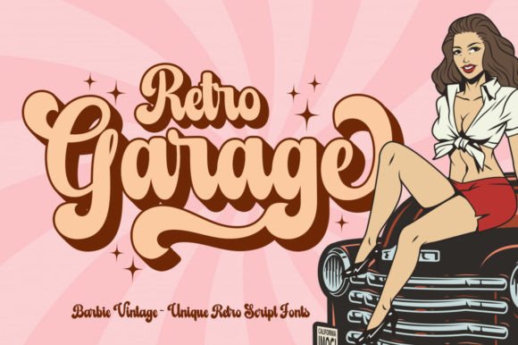 Barbie Vintage Sans Serif Font-A playfully nostalgic display font named Barbie Vintage, featuring thick, rounded letterforms with a retro monolinear style and a 1970s aesthetic.