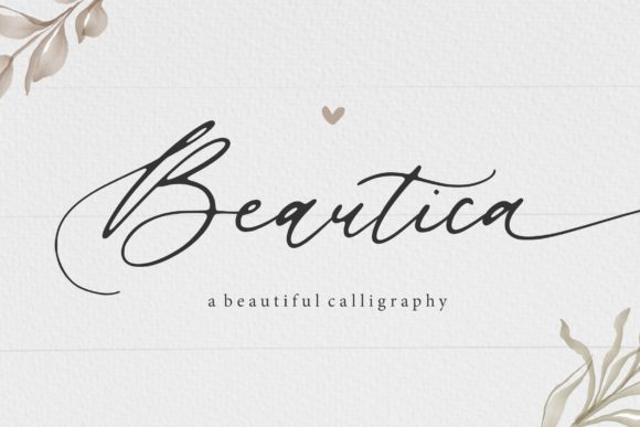 Beautica Beautiful Calligraphy Script Font alphabet preview