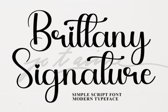 Brittany Signature Font: Popular feminine Brittany signature font for elegant photography watermarks and boutique branding.