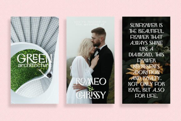 Broadway Flower Sans Serif Font for fashion branding example