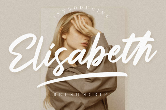 Elisabeth Script Font-Modern cursive Script Fonts: A preview of the Elisabeth typeface with balanced brush strokes for wedding invitations and branding.