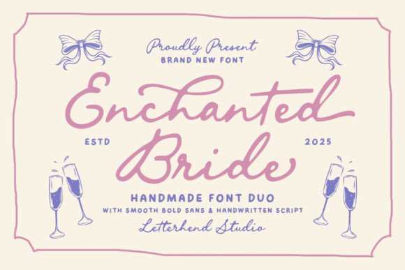 Enchanted Bride Script Font sample: elegant handwritten typography for Wedding Branding, Romance
