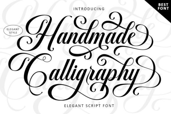 Handmade Calligraphy Script Font-Modern yet classic Handmade Calligraphy script fonts for luxury wedding invitations, logos, and formal advertising designs