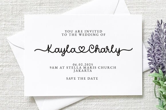 I Heart You Script Font sample: elegant handwritten typography for Crafting, Stickers, Sublimation