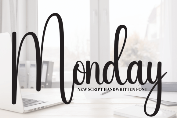 Monday Script Font sample: elegant handwritten typography for Custom Coozies, Event Favors