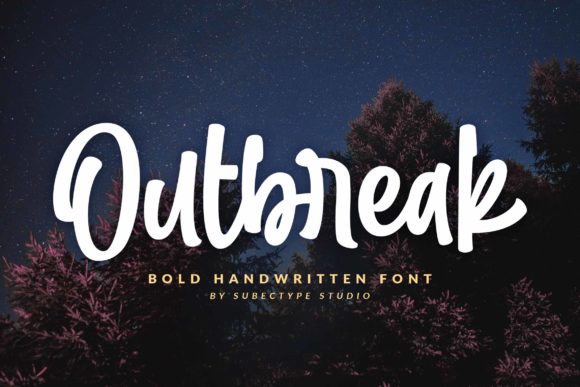 Outbreak Monoline Script Font-Creative Typewriter Fonts alternative: Outbreak bold script font for Instagram graphics, DIY calligraphy projects, and artistic social media branding.