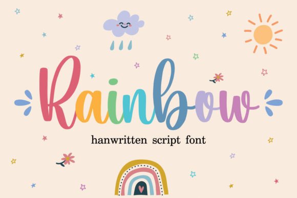 Rainbow Script Font sample: elegant handwritten typography for Inspirational Quotes, Soft Branding