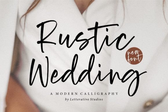 Rustic Wedding Script Font-Best Script Fonts for crafts: Rustic Wedding modern calligraphy typeface for digital designs, cards, and presentations.