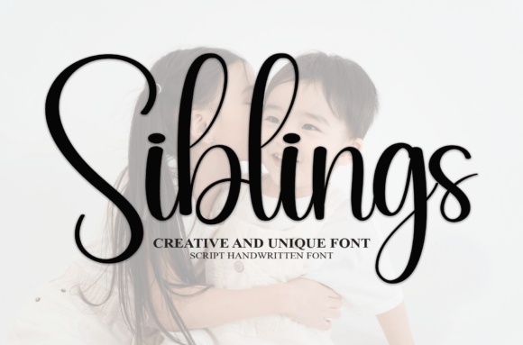 Siblings Script Font: Warm and sincere Siblings handwritten font with natural connected flow for family projects, home decor, and greeting cards.