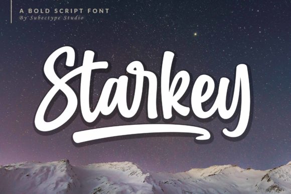Starkey Monoline Script Font-Bold Typewriter Fonts for display design: Starkey font showcase for spectacular logo branding, modern headers, and creative retro-inspired typography projects.