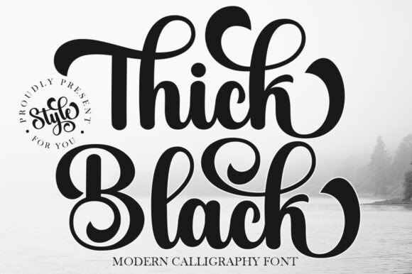 Thick Black Script Font-Thick Black script font display showing fluid handwritten characters, perfect for luxury branding and elegant invitation designs