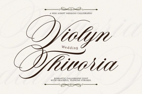 Violyn Wedding Thivoria Script Font alphabet preview
