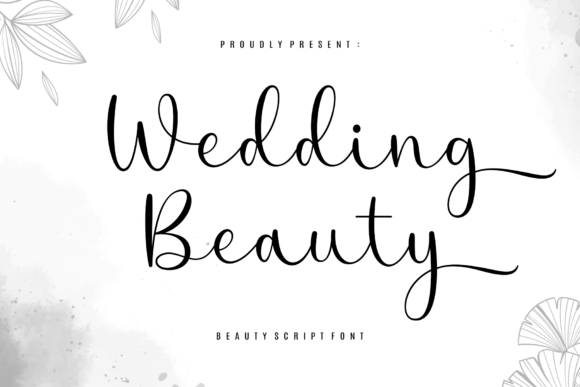 Wedding Beauty Script Font: Elegant and romantic Wedding Beauty calligraphy font with soft strokes for luxury wedding invitations and formal stationery.