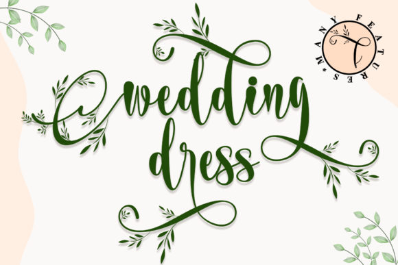 Wedding Dress Script Font-Sweet Script Fonts for invitations: Wedding Dress typeface featuring casual calligraphy strokes and PUA-encoded swashes.