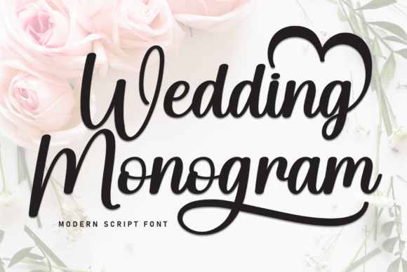 Wedding Monogram Script Font-Contemporary Wedding Monogram handwritten font with elegant calligraphic strokes and a classic, trendy aesthetic.