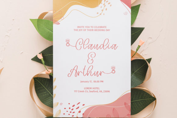 Wedding Ring Script Font-Elegant and classic Wedding Ring script font featuring smooth, flowing calligraphy for invitations.