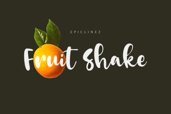 Fruit Shake whimsical script font with bouncy rounded letters for party decor crafts