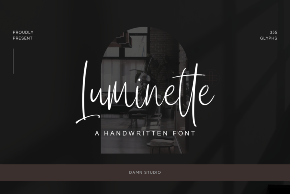 Luminette Script Font-A luxury typography showcase of the Luminette script font, displaying delicate, flowing contemporary calligraphy paired with minimalist, clean Sans Serif Fonts.