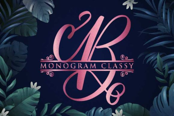 Monogram Classy font with clean simple letterforms for upscale Cricut personalization projects