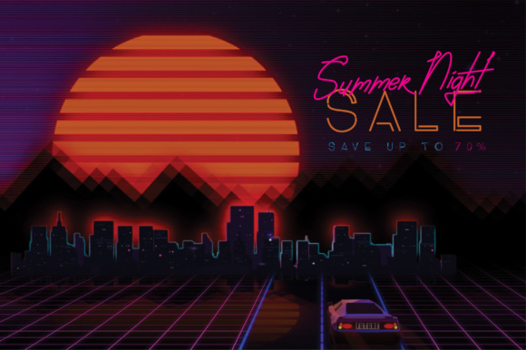 Neon Absolute Duo Font - Graphic showcase of Neon Absolute script and geometric fonts alongside bonus vector icons, demonstrating a powerful combination for logos, signatures, and contemporary Sans Serif Fonts designs.