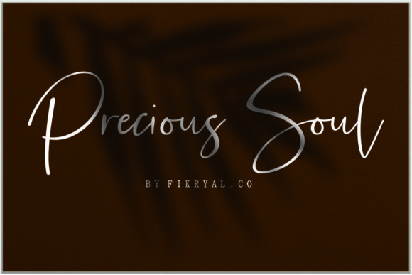 Precious Soul contemporary script font with clean lines for small business branding