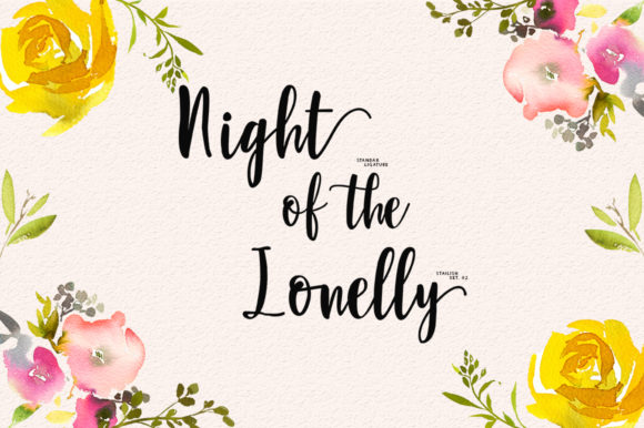Fresh casual script typeface Sunny shown in flowing connected letters