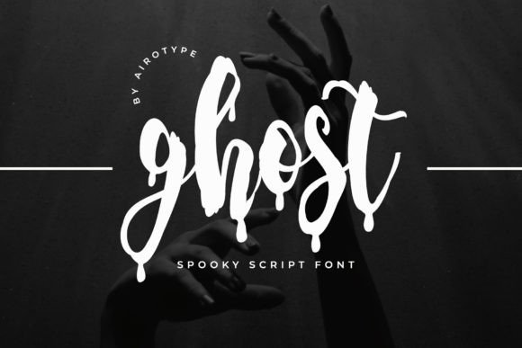 Ghost by airotype bouncy script font with dripping details.
