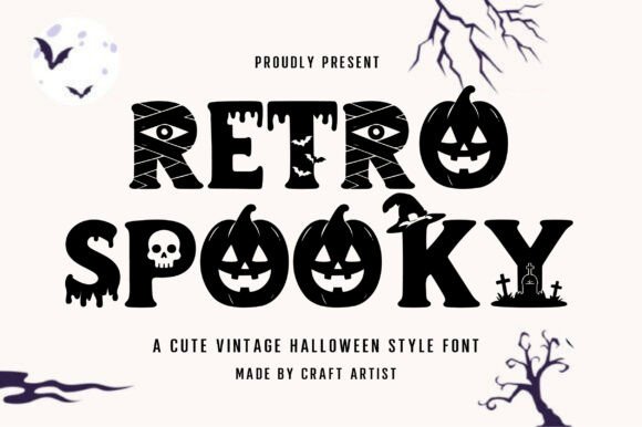 Retro Spooky vintage holiday font for Cricut craft projects.