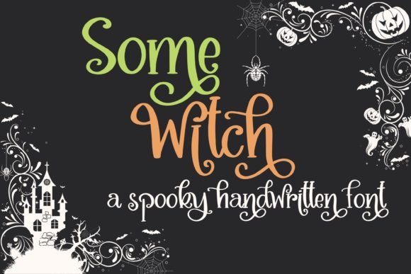 Some Witch elegant cursive script font for Halloween invitations.