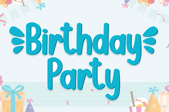 Bubbly Birthday Party font preview for Cricut cutting