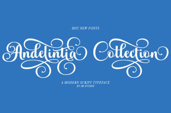 Andelintia — modern calligraphy lettering font with swashes for logos and invitations