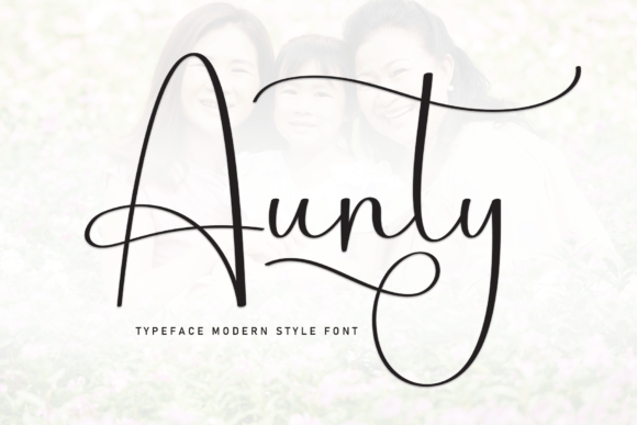 Aunty Font handwritten font for wedding invitations and stationery