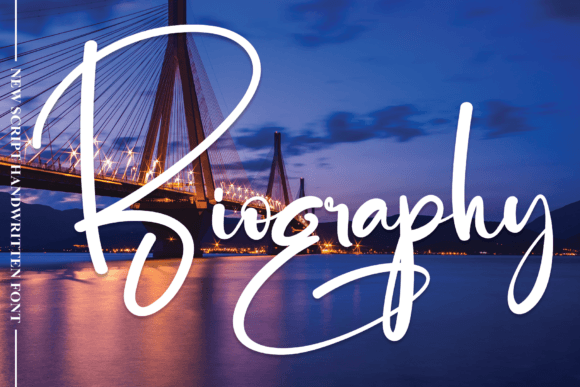Biography Font handwritten style for wedding invitations and stationery