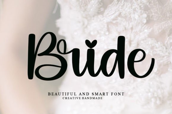 Bride Font casual flowing handwritten script for wedding invitations