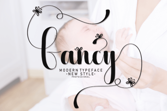 Fancy Font flowing handwritten script for wedding invitation cards