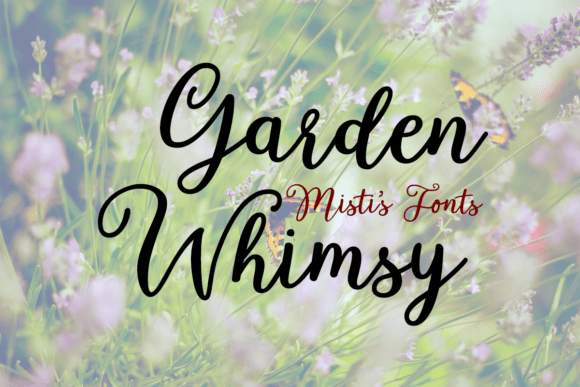 Garden Whimsy bouncy cursive font for nature-inspired invitations